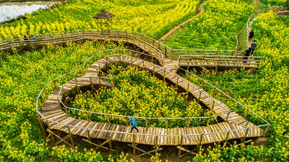 “心”型廊橋。廖濤 攝