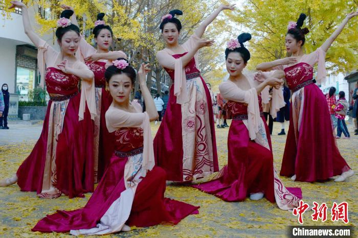 圖為秦州區(qū)文旅局組織的舞蹈隊(duì)帶來(lái)的舞蹈《醉太平》?！∏刂輩^(qū)委宣布供圖