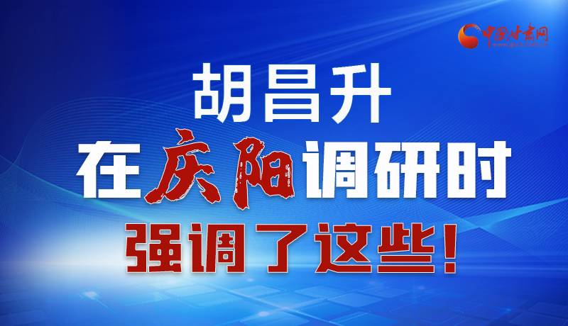圖解|胡昌升在慶陽調(diào)研時強調(diào)了這些！