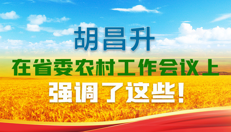  圖解|胡昌升在省委農(nóng)村工作會(huì)議上強(qiáng)調(diào)了這些！