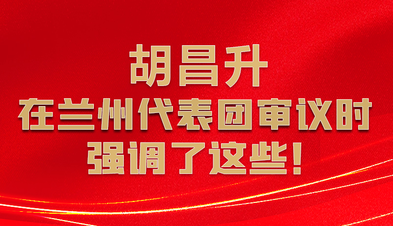 圖解|胡昌升在蘭州代表團(tuán)審議時(shí)強(qiáng)調(diào)了這些！