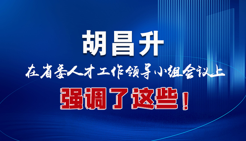 圖解|胡昌升在省委人才工作領(lǐng)導(dǎo)小組會議上強調(diào)了這些！