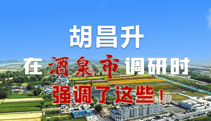 圖解|胡昌升在酒泉市調(diào)研時(shí)強(qiáng)調(diào)了這些！