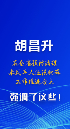 圖解|胡昌升在全省預(yù)防治理未成年人違法犯罪工作推進(jìn)會(huì)上強(qiáng)調(diào)了這些！