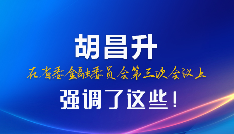 圖解|胡昌升在省委金融委員會第三次會議上強調(diào)了這些！