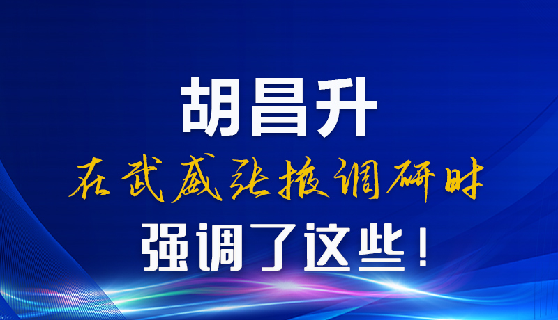 圖解|胡昌升在武威張掖調(diào)研時強調(diào)了這些！